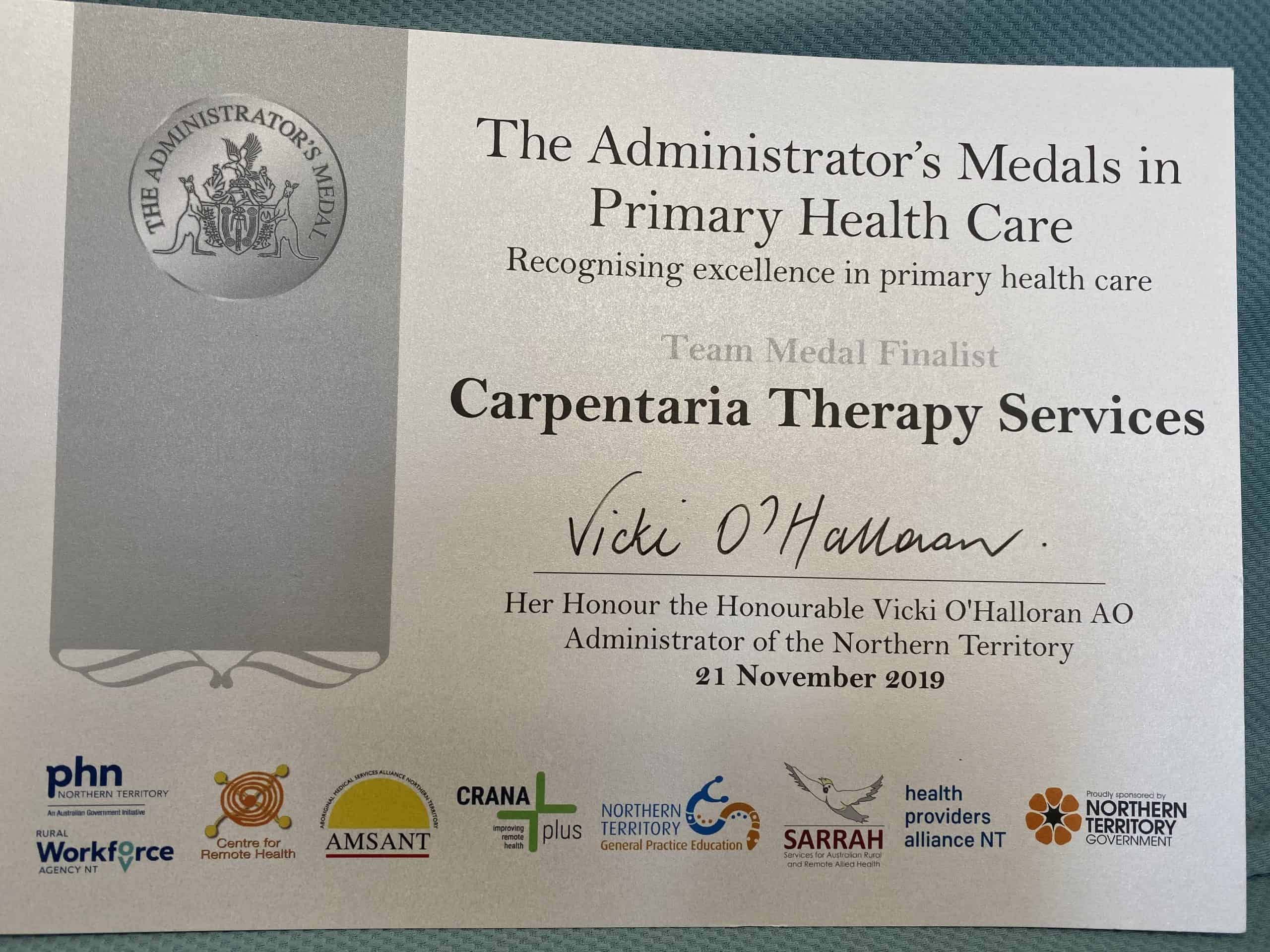 Therapy Services team recognised